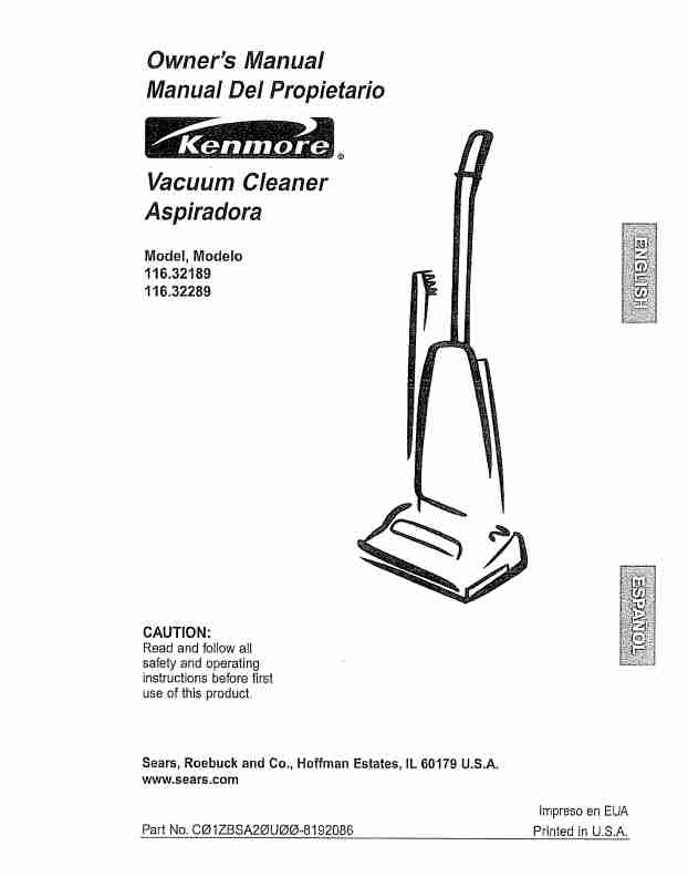 Kenmore Vacuum Cleaner 116_32289-page_pdf